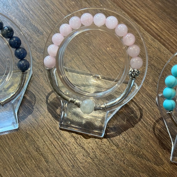 Four new handmade bracelets, moonstone rose quartz amethyst turquoise jasper - Picture 3 of 10